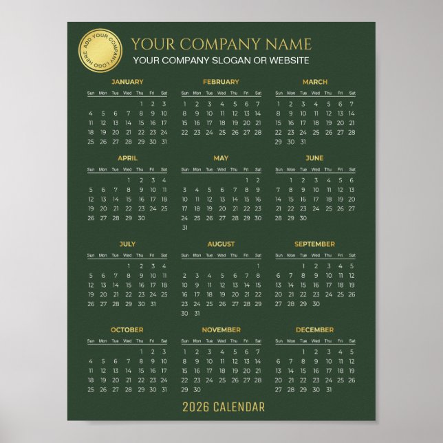 Create Your Own 2026 Company Calendar |  Poster (Vorne)
