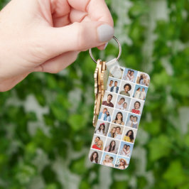 Create Your Own 21 Photo Collage Editable Color Schlüsselanhänger