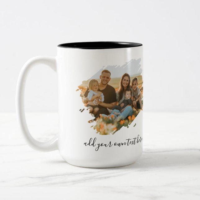 Create Your Own 2 Photo Zweifarbige Tasse (Links)