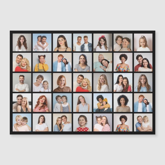 Create Your Own 35 Photo Collage Magnetic Card Magnetkarte (Vorderseite)