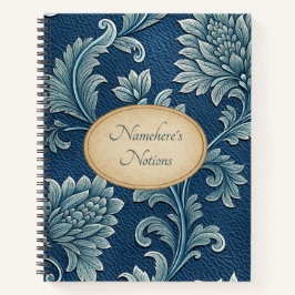 Create Your Own 3D Teal Embossed Vintage Floral Notizbuch