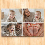 Create Your Own 4 Photo Collage Cute Baby  Puzzle<br><div class="desc">Turn your baby’s sweetest moments into a fun and meaningful keepsake with this Create Your Own 4-Photo Collage Cute Baby Jigsaw Puzzle. Simply upload four of your favorite photos and add your baby's name, birthdate, or a short message to create a one-of-a-kind puzzle made with love. Printed in vivid color...</div>