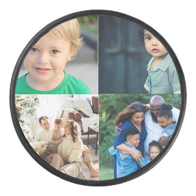 Create Your Own 4 Photo Collage Eishockey Puck (Vorderseite)