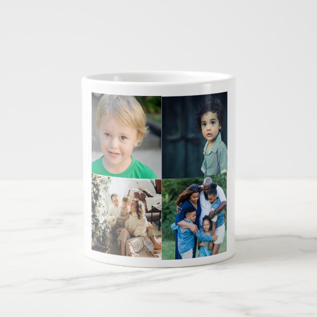 Create Your Own 4 Photo Collage Jumbo-Tasse (Vorderseite)