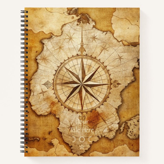 Create Your Own Adventurer Compass Rose Map Notizbuch (Vorderseite)