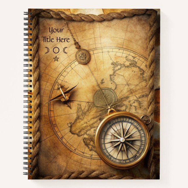 Create Your Own Adventurer Compass Rose Notizbuch (Vorderseite)