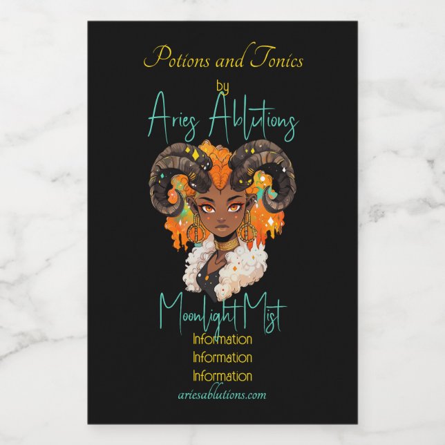 Create Your Own African American Woman Aries Weinetikett (Einzelnes Label)