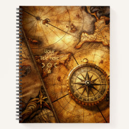 Create Your Own Amber Compass Rose Travel Map Notizbuch