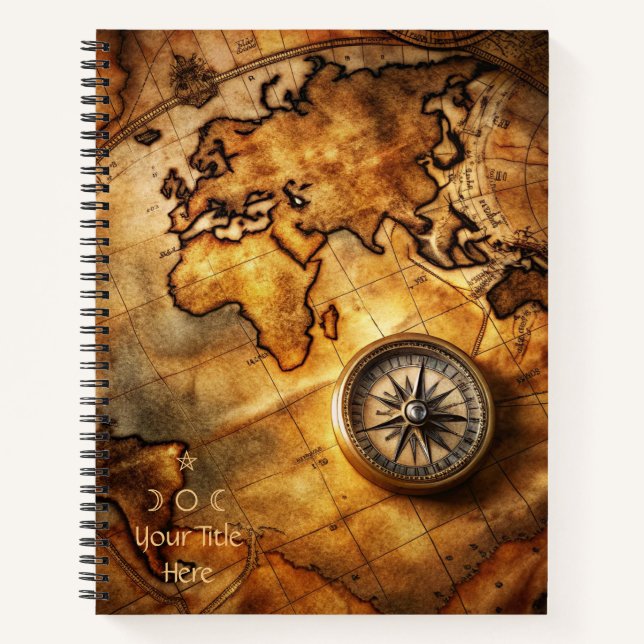 Create Your Own Amber Compass Rose Travel Notizbuch (Vorderseite)