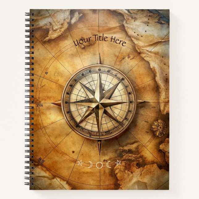 Create Your Own Antique Compass Rose Travel Notizbuch (Vorderseite)