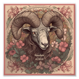 Create Your Own Art Nouveau Aries Zodiac Fotodruck
