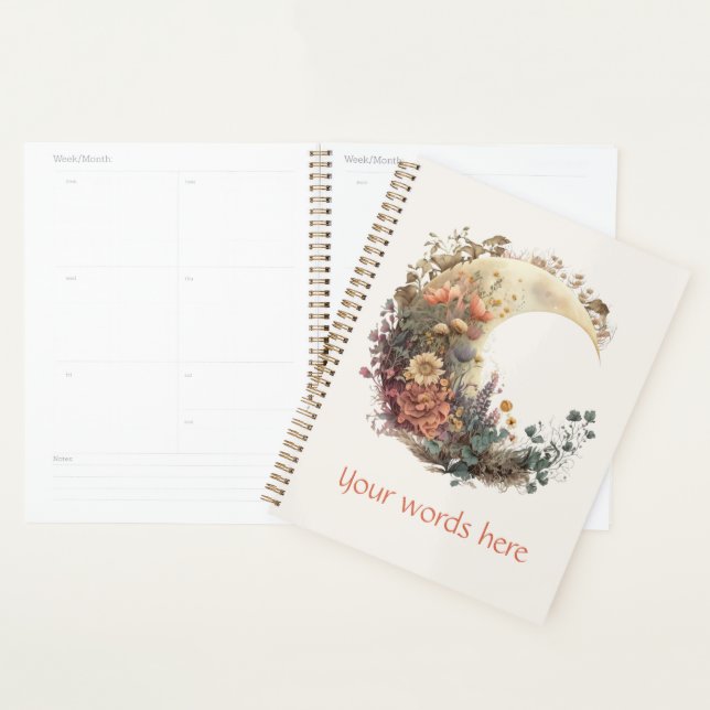 Create Your Own Autumn Floral Crescent Moon Planer (Anzeige)
