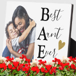 Create Your Own BAE Best Aunt Ever Foto Fotoplatte<br><div class="desc">Erstellen Sie Ihre eigene Foto-Plakette für die beste Tante aller Zeiten! Es ist ein großartiges Geschenk für Geburtstag,  Muttertag und Feiertage.</div>