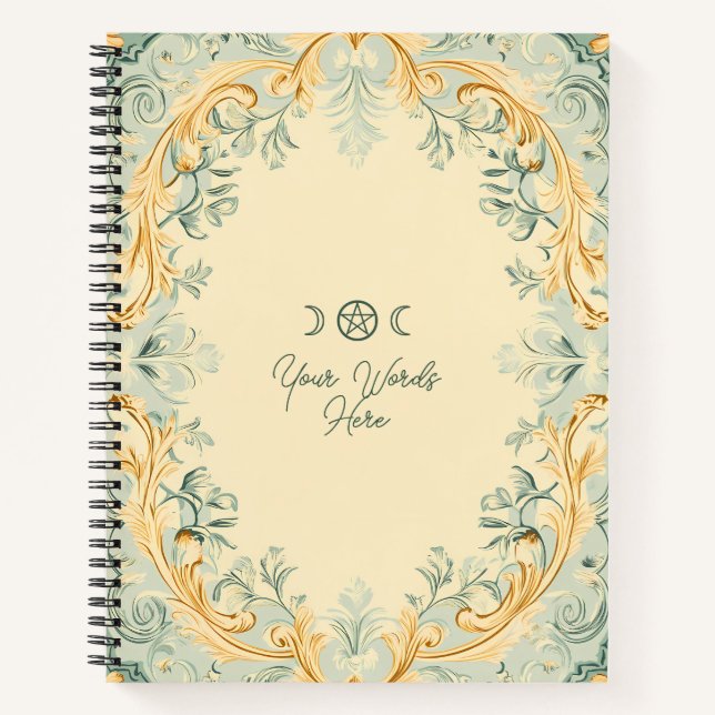 Create Your Own Baroque Yellow Green & Gold Notizbuch (Vorderseite)