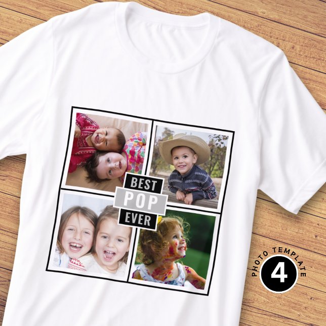 Create Your Own Best Pop Ever 4 Photo Collage  T-Shirt (Von Creator hochgeladen)