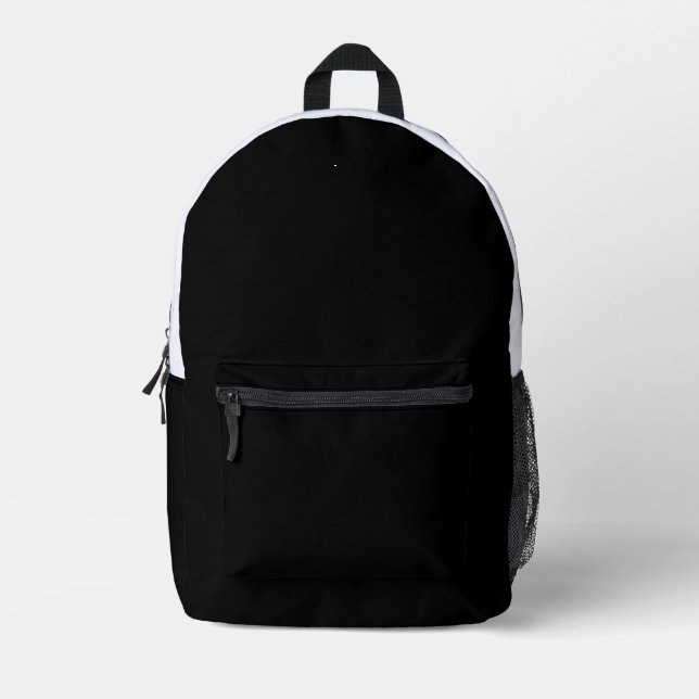 Create Your Own Black Custom Design Holiday Card Bedruckter Rucksack (Vorderseite)
