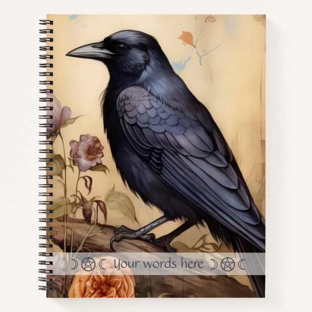 Create Your Own Black Raven Rose Garden Notizbuch (Vorderseite)