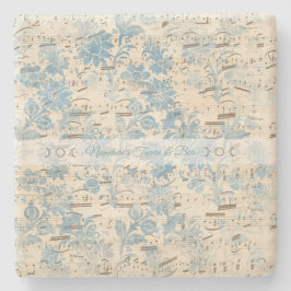 Create Your Own Blue Brocade Sheet Music Steinuntersetzer