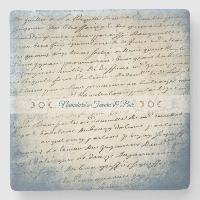 Create Your Own Blue Distressed Grunge Love Letter Steinuntersetzer (Vorderseite)