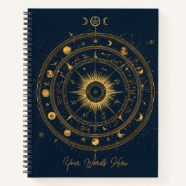 Create Your Own Blue & Gold Celestial Wheel Notizbuch