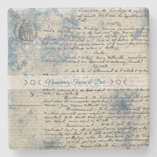 Create Your Own Blue Love Letter Steinuntersetzer (Vorderseite)