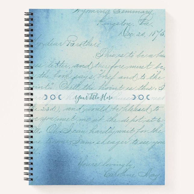 Create Your Own Blue Romantic Love Letter Notizbuch (Vorderseite)