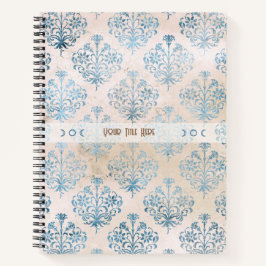 Create Your Own Blue Tea Stained Damask Notizbuch