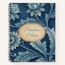 Create Your Own Blue Teal Embossed Vintage Flora
