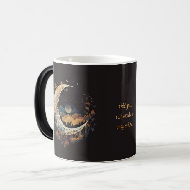 Create Your Own Boho Crescent Moon Landscape Verwandlungstasse (Vorderseite Links)