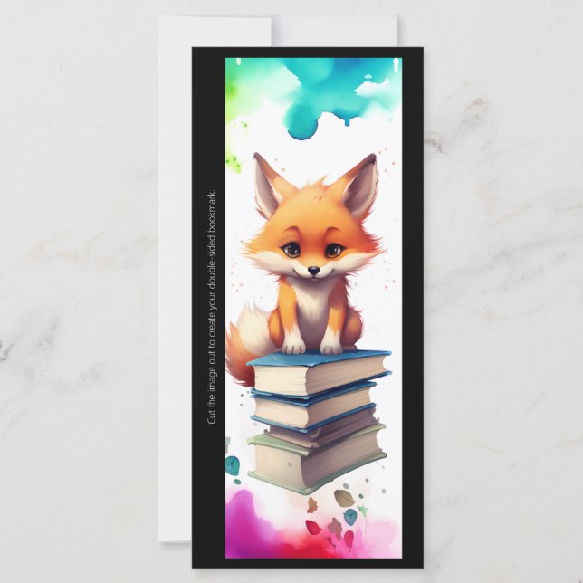 Create Your Own Book Lover Red Fox Bookmark Card (Vorderseite)
