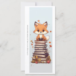 Create Your Own Book Worm Red Fox Bookmark Card