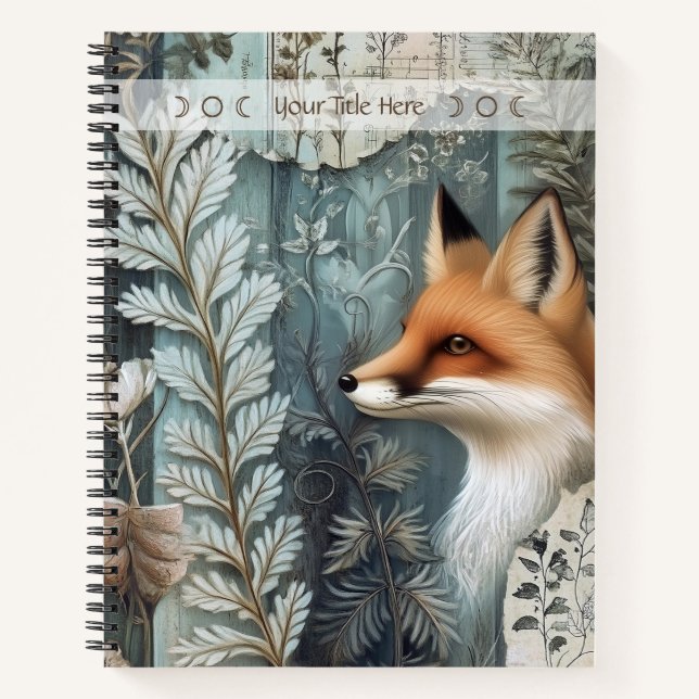 Create Your Own Botanical Red Fox Notizbuch (Vorderseite)