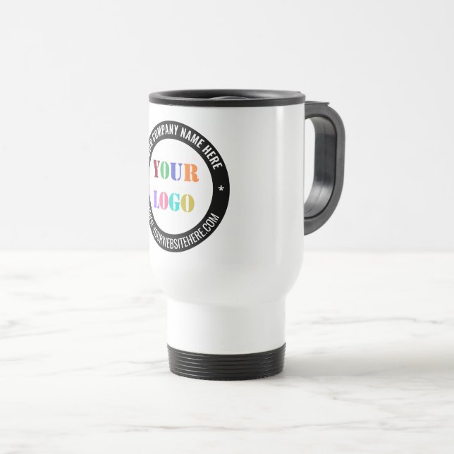 Create Your Own Branded Business Travel Mugs Reisebecher (VorderseiteRechts)