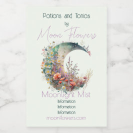 Create Your Own Bright Sunset Floral Crescent Moon Weinetikett