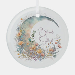 Create Your Own Buttercups Floral Crescent Moon Ornament Aus Glas