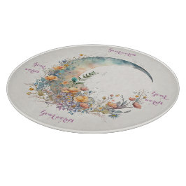 Create Your Own Buttercups Floral Crescent Moon Schneidebrett