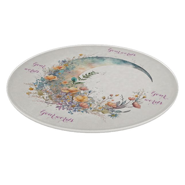 Create Your Own Buttercups Floral Crescent Moon Schneidebrett (Ecke)