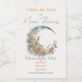 Create Your Own Buttercups Floral Crescent Moon Weinetikett