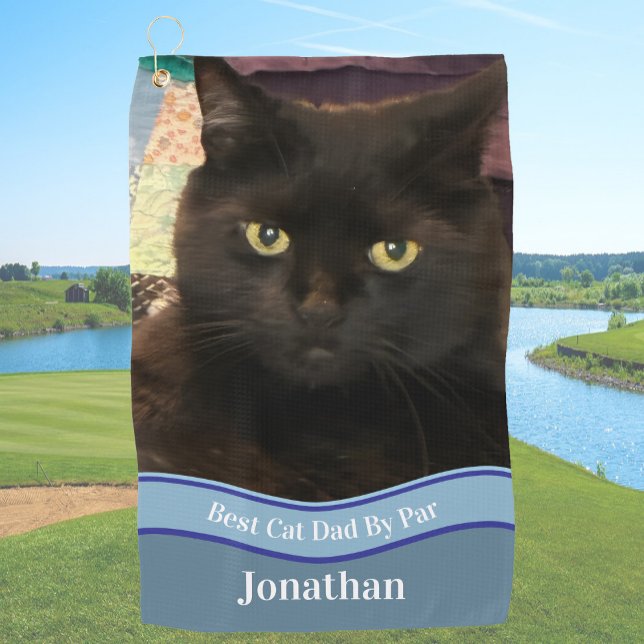 Create Your Own Cat Dad Custom Photo Golf Towel Golfhandtuch (Von Creator hochgeladen)