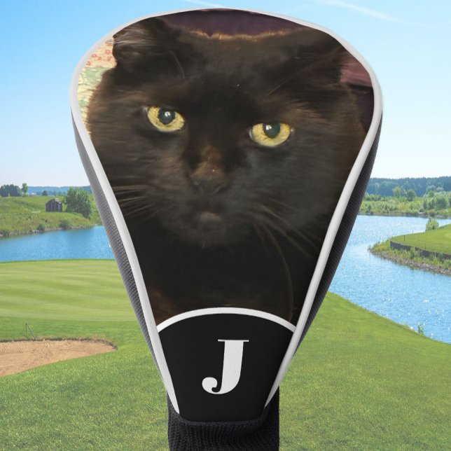Create Your Own Cat photo template custom black Golf Headcover (Von Creator hochgeladen)