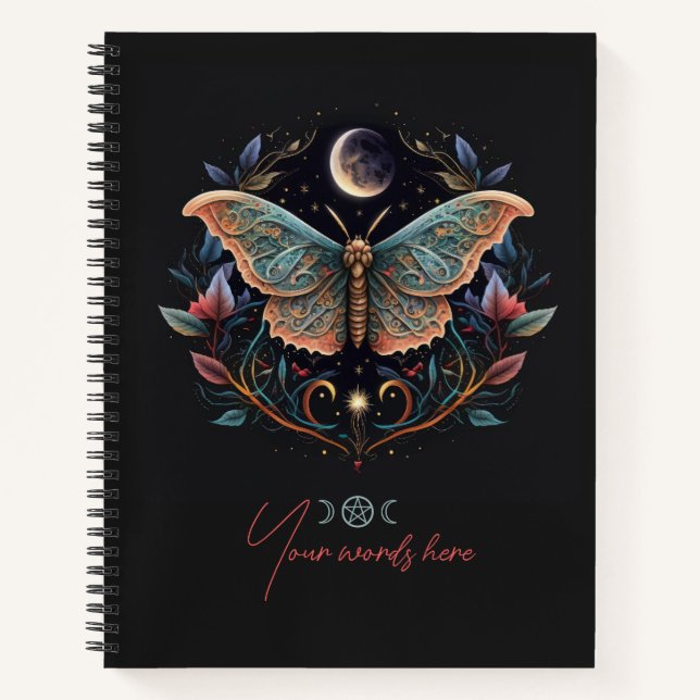 Create Your Own Celestial Garden Lunar Moth Notizbuch (Vorderseite)