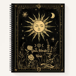 Create Your Own Celestial Solar Garden Black Notizbuch