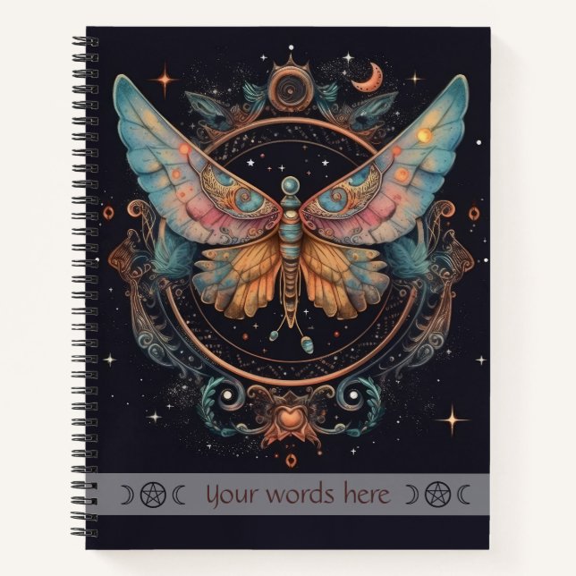 Create Your Own Celestial Steampunk Butterfly Notizbuch (Vorderseite)