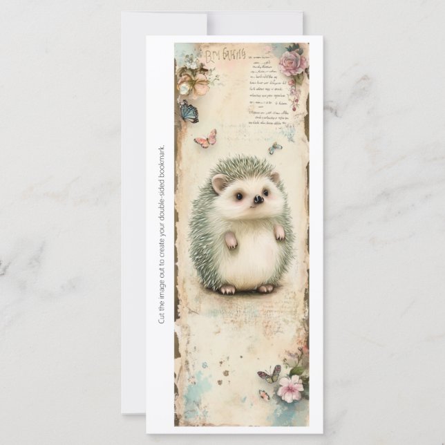 Create Your Own Chubby Hedgehog Bookmark Card (Vorderseite)