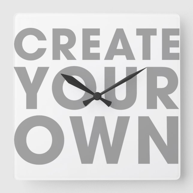 Create Your Own Clock Quadratische Wanduhr (Vorderseite)