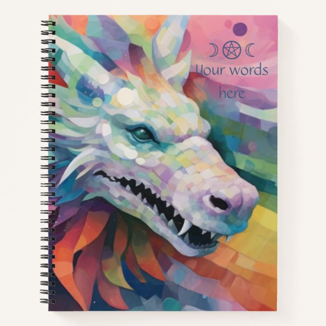 Create Your Own Colorful Kaleidoscope Dragon Notizbuch (Vorderseite)