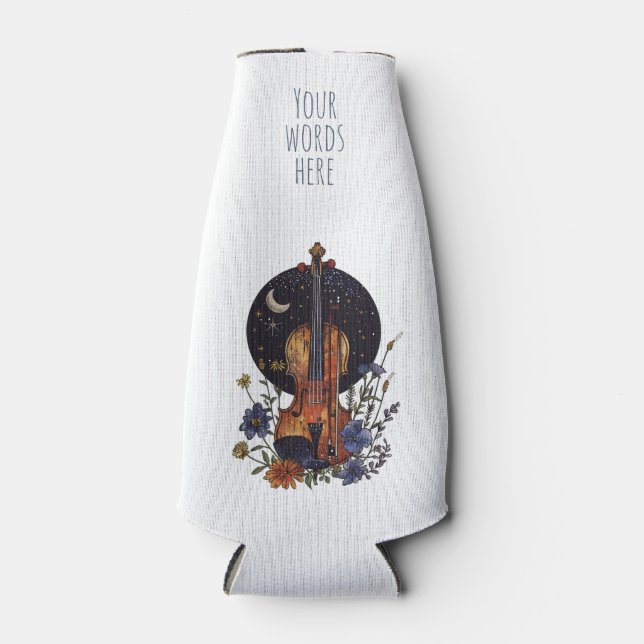 Create Your Own Crescent Moon Song on Violin Flaschenkühler (Vorderseite)