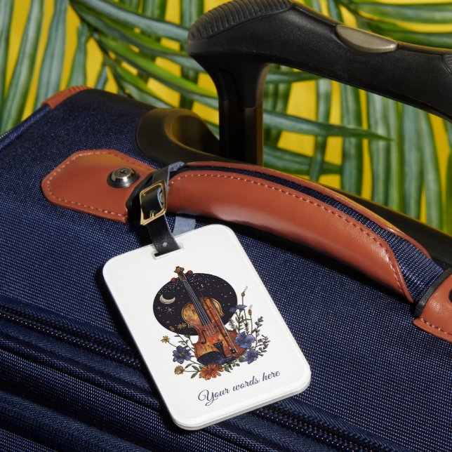 Create Your Own Crescent Moon Song on Violin Gepäckanhänger (Vorderseite Insitu 1)