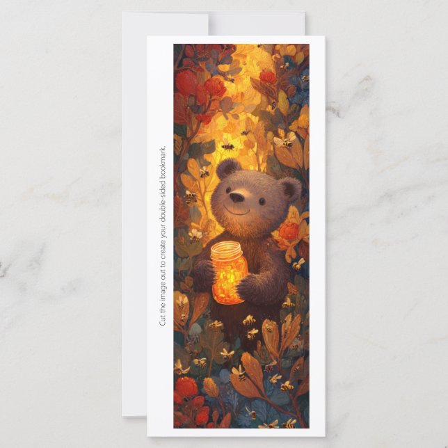 Create Your Own Cuddly Honey Bear Bookmark Card (Vorderseite)