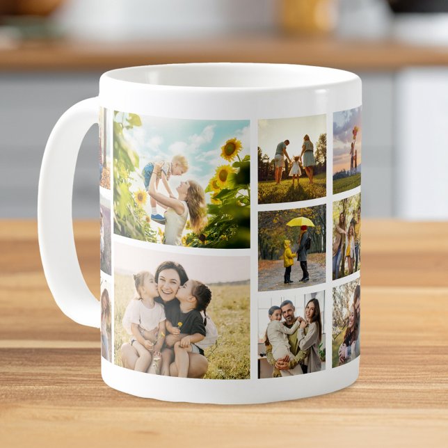Create Your Own Custom 16 Photo Collage Kaffeetasse (Von Creator hochgeladen)